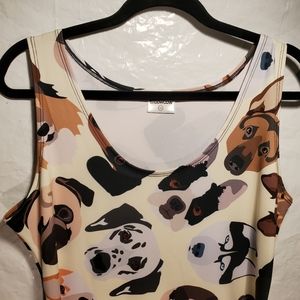 Cowcow Dog Face Summer Dress Womens sz. 2XL